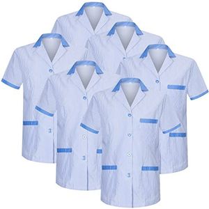 MISEMIYA - Set van 6 stuks - Sanitaire kippenuniform voor Mexico verpleegsters, Hemelsblauw T820-4, L