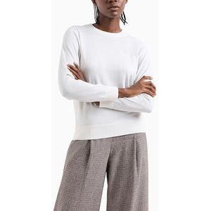 Armani Exchange - Gebreide Trui - Wit - Ronde Hals - Regular Fit