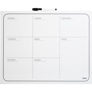 DESQ® Weekplanner 40 x 50 cm - kalenderlay-out, frameloos, whiteboardmarker, magnetisch, droog afwasbaar, Duits