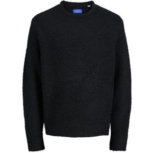 JACK & JONES Jormeadows Knit Boucle Crew Neck, zwart, M