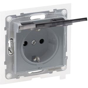 Legrand - SEANO 765224 - Geaard Stopcontact - Gelakt Aluminium - IP44 - 16 A - 250 V