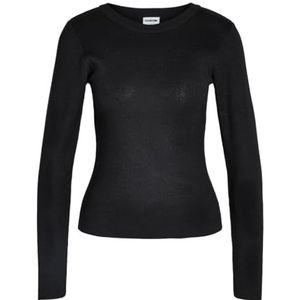 NMJAZ L/S O-Neck Knit FWD NOOS, zwart, L