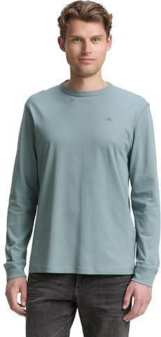 TOM TAILOR T-shirt met lange mouwen voor heren, 27475 - Grijs Mint, XXL