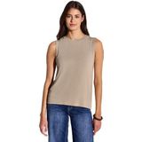 Street One Dames jersey top met klinknagels, Coastal Beige, 36