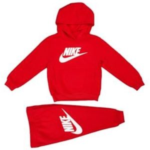 Nike -Overall, bestaande uit sweatshirt en broek, hoodie, sweatshirt met kangoeroezakken, sweatshirt met geborduurd logo, broek met verstelbare taille met trekkoord, broek met elastische zoom, Rood,