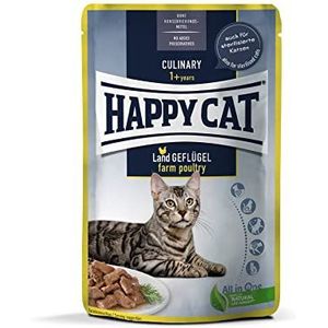 Happy Cat 70622 - Culinary Meat in Sauce Land gevogelte Pouch - natvoer voor volwassen katten & kater - 85 g inhoud