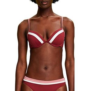 ESPRIT Bodywear Tayrona Beach RCS pad.Plunge Bikini, Dark Red, 42C, dark red, C