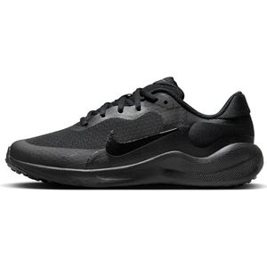 Nike - Revolution 7 - Hardloopschoenen - Zwart - Textiel - Rubberen Buitenzoal