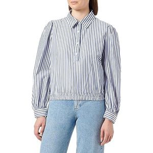 TILDEN Damesblouse met lange mouwen 37331005, wit blauw, XL, wit, blauw, XL