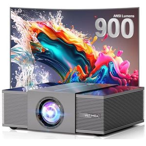 ULTIMEA Beamer 4K Thuisbioscoop met 900 ANSI Lumen, Obstakeldetectie en 6D Keystone Correctie, 30W Speaker, Native 1080P Projector met WiFi Bluetooth 5.3 voor Woonkamer, Apollo P60 Smart