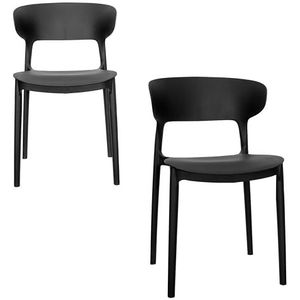 GARDENIA Capri stoel, hars, zwart, 2 stoelen