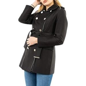 Morgan Rechte trenchcoat met riem, Zwart, 42