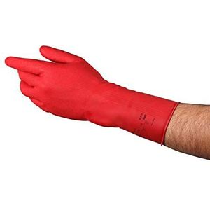 Comasec & Marigold Ansell Red Lichtgewicht G01R multifunctionele handschoenen, chemicaliën en vloeistofbescherming, rood (12 paar per zak), 6.5, rood, 12