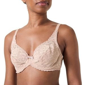 Playtex Flower Elegance Damesbeha met beugel van kant, 1 stuk, Beige, 80C