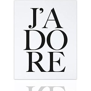 Moderne afbeelding van J'adore, klaar om op te hangen – afbeelding met glamoureuze spreuk – canvas moderne kunst houten frame handgemaakte meubels Home Wall