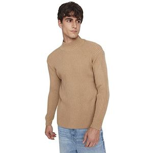 Trendyol Man Trui - Zwart - Regular, Kameel, S