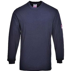 Portwest FR11 Vlamvertragende Antistatische Lange Mouw T-Shirt, Marine, Grootte M