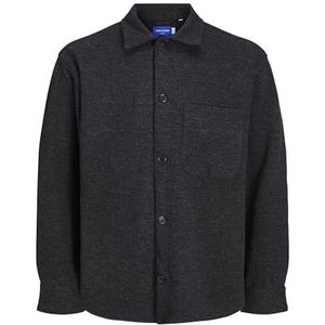 Bestseller A/S Jorzac Melange Overshirt Ls Sn Poloshirt voor heren, zwart, XL