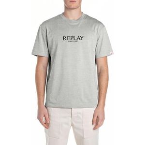 Replay Heren relaxed fit T-shirt van katoen, M08 Light Grey Melange..., L