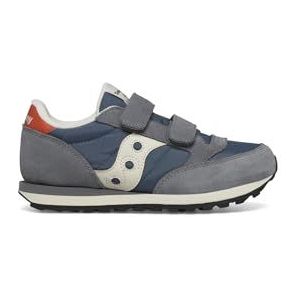 Saucony Jazz dubbele haak en lus, Grijs/Blauw/Oranje, 6.5 Big Kid