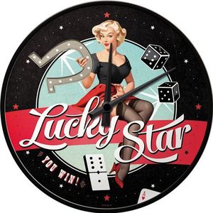 Nostalgic-Art 51070 Open Bar Lucky Star, wandklok, 31 cm