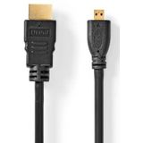 NEDIS High-Speed HDMI™-kabel met Ethernet | HDMI™-aansluiting - HDMI™-micro-stekker | 2,0 m | zwart