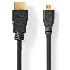 NEDIS High-Speed HDMI™-kabel met Ethernet | HDMI™-aansluiting - HDMI™-micro-stekker | 2,0 m | zwart