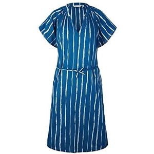 TOM TAILOR Dames Jurk met batikpatroon 1031354, 29580 - Blue Tiedye Stripe, 32