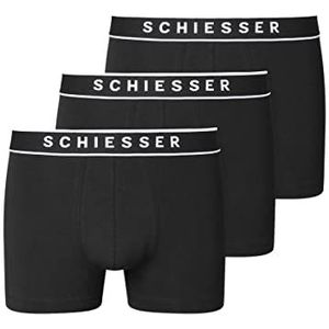 Schiesser Heren 95/5 Organic 3pack Boxershorts, zwart, 9