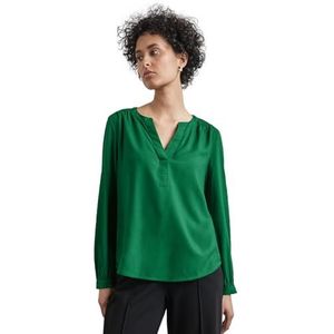 STREET ONE QR Splitneck Tunic Blouse Uni, Vibrant Green, 34