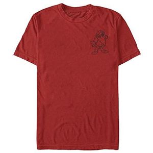 Disney Snow White - Grumpy Line Unisex Crew neck T-Shirt Red XL
