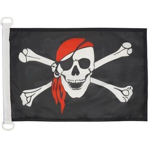 Nautische vlag Piraat rode sjaal 45x30cm - Privateer schip vlag met bandana 30 x 45 cm - AZ VLAG