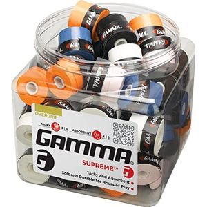 GAMMA Sports Supreme Overgrip voor Tennis, Pickleball, Squash, Badminton en Racquetball Racquets, 60-Jar, Wit