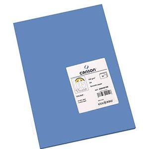 Canson Iris Vivaldi A4 120 gsm Glad Kleurpapier - Licht Grijs 185gsm - 50 vel A4-21x29.7cm Azure Blauw
