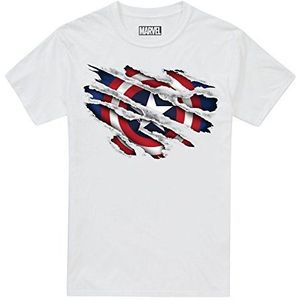 Marvel Boy's Captain America gescheurd T-shirt