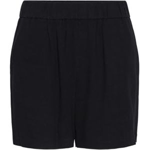 PIECES Pcvinsty Hw Linen Shorts Noos Linnen Shorts voor dames, zwart, XL