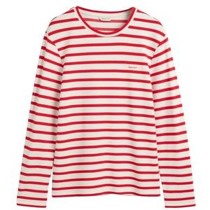 Striped LS T-shirt, rood (bright red), M