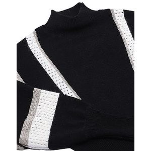 faina Dames Half High Neck Stijl Kleur passend Knit ZWART Maat XS/S, zwart, XS