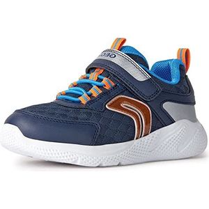 Geox J Sprintye Boy Sneakers voor jongens, Navy Silver, 34 EU