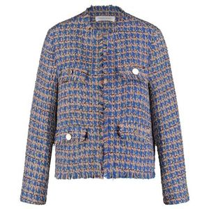 Gerry Weber Blazer met lange mouwen, Blue Camel pied-de-poule, 36