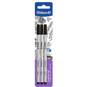 Pelikan 940601 Fineliner 96, zwart, 3 stuks op blister