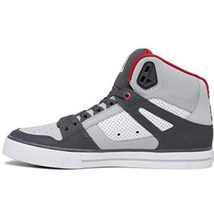DC Shoes Pure High Top Wc Skateboardschoenen, voor heren, 47 1/3 EU, Grijs rood wit, 45 EU