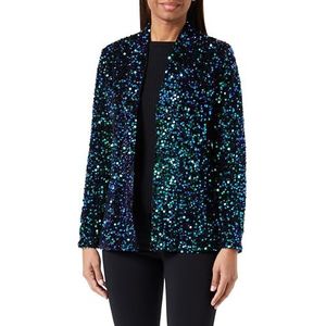 faina Damesblazer met pailletten, blauw, groen, meerkleurig, S