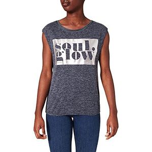 Street One T-shirt voor dames, Deep Blue Melange, 36 NL