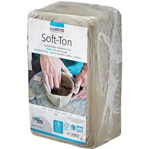 Glorex 6 8075 301 -Soft Ton Wit 2500 G, Natuurlijke, Bijzonder Zachte En Soepele Klei