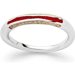 DUR -Sieradenring ""golfspel"" met strandzand en koraalgranulaat – gerhodineerd 925 zilver – handgemaakt – maritieme sieraden, maat: 54, R5985.54, 54 EU, koraal, 925 zilver, strandzand, Geen edelsteen
