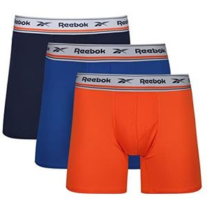 Reebok Heren sportbroek met vochtafvoerende, elastische tailleband met logo en kleurrijke steekdetails in oranje, blauw en marine Mulitpack van 3, Smash Oranje/Vector Blauw/Vector Navy, M