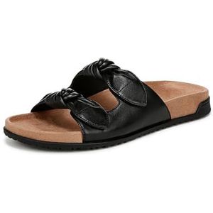 Vionic Dames Elara platte sandaal, zwart TMB leer, 8 UK, Zwart Tmb Leer, 41 EU