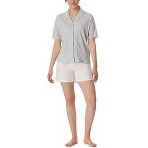 Schiesser Damespyjama, korte katoenen pyjamaset van modal, grijs gemêleerd 181240, 50 Grote maten