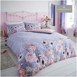 Gaveno Cavailia Violet Cottage Luxe Bed Set met Dekbedovertrek en kussenslopen, Polyester-katoen, dubbel lila